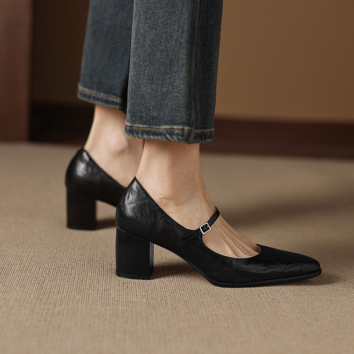 Veria Genuine Leather Heels
