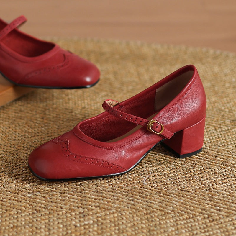 Cressa Genuine Leather Mary Jane Pumps