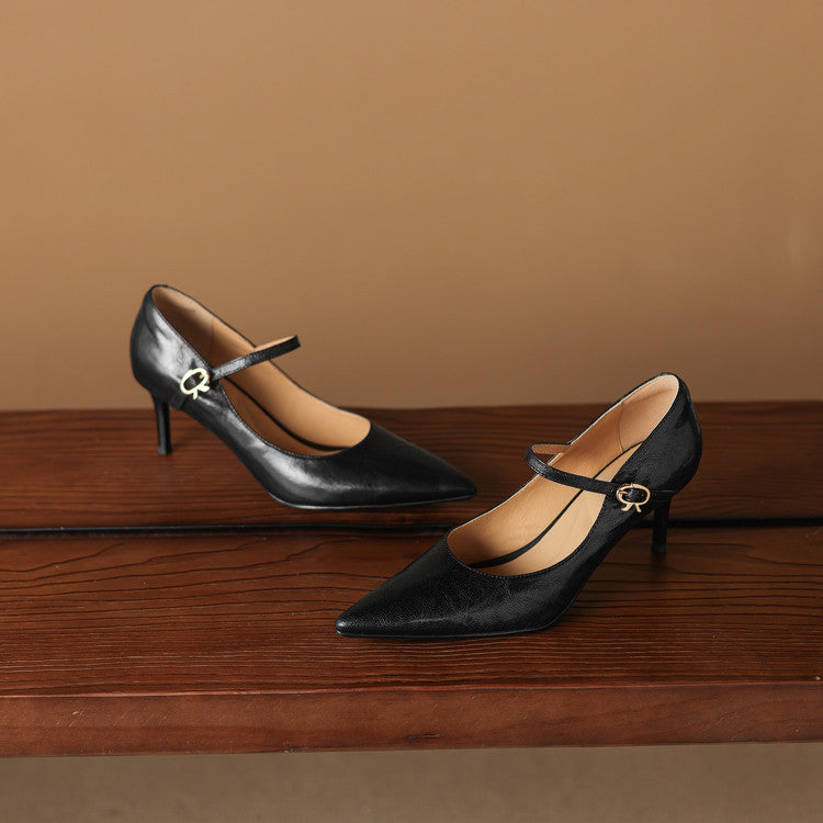 Eda Genuine leather Pointed-Toe Pumps