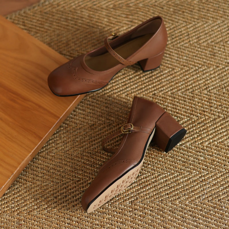 Cressa Genuine Leather Mary Jane Pumps