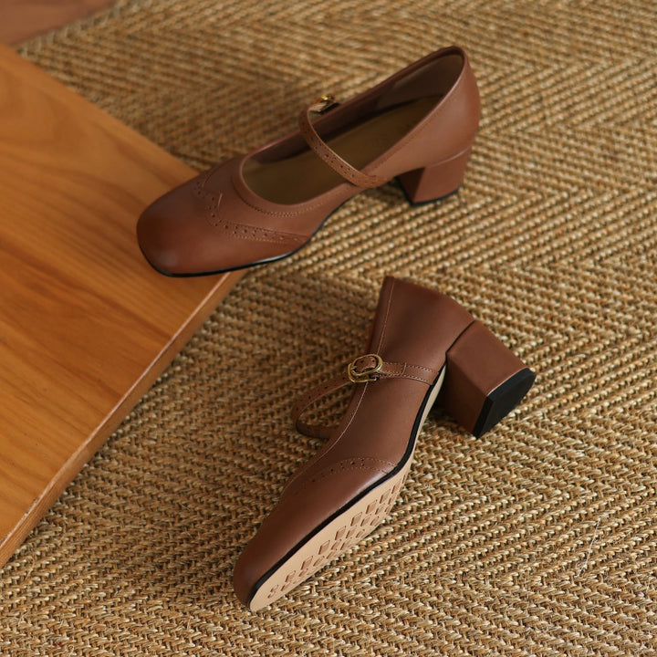 Cressa Genuine Leather Mary Jane Pumps