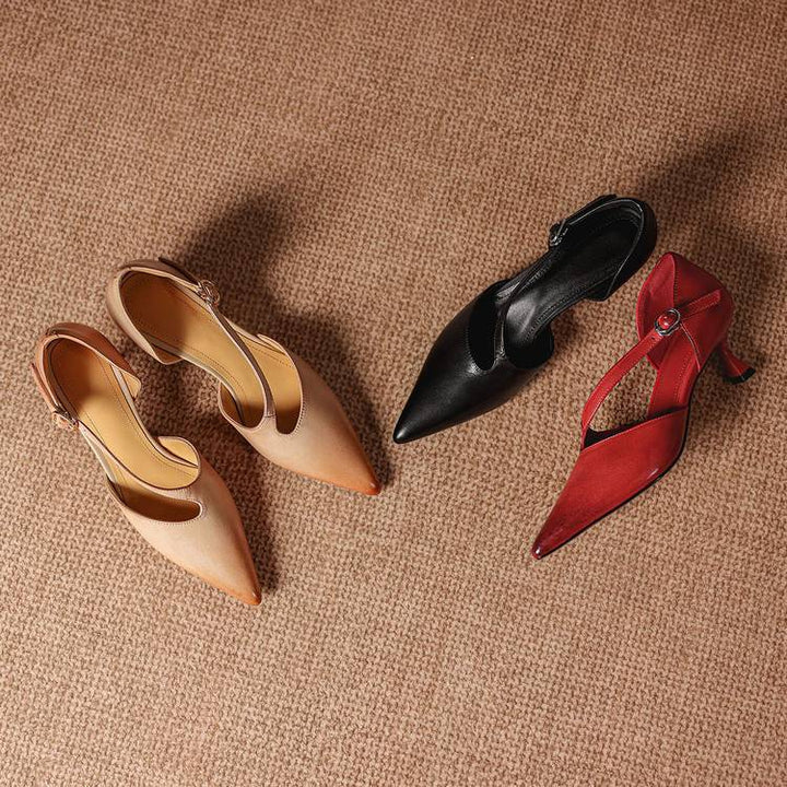 Vela Genuine Leather D'Orsay Pumps