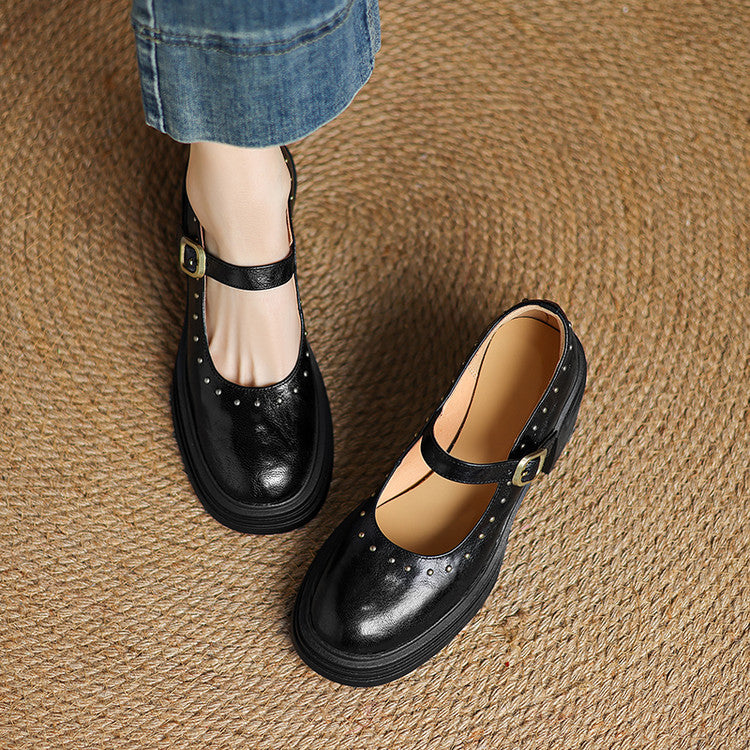 Reva Genuine Leather Heels