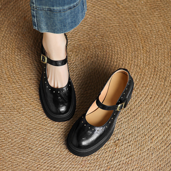 Reva Genuine Leather Heels