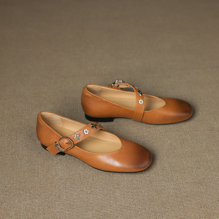 Elda Genuine Leather Flats