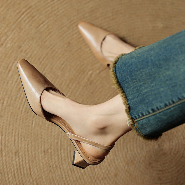 Neera Genuine Leather Slingbacks