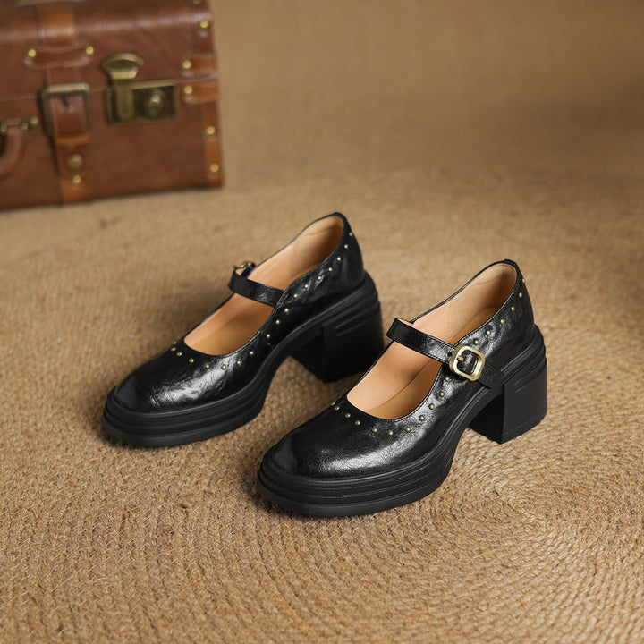 Reva Genuine Leather Heels