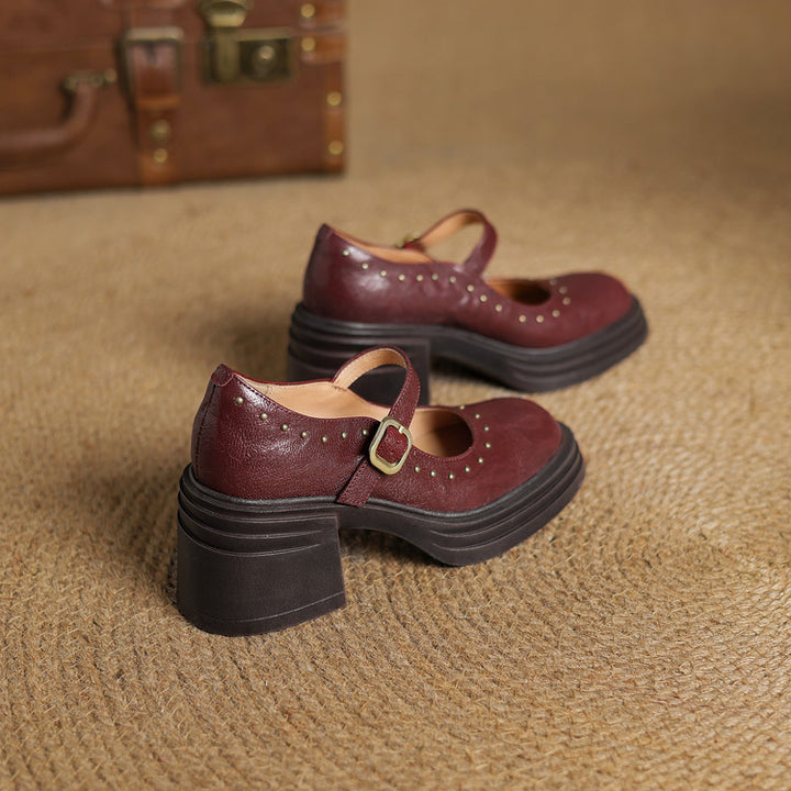 Reva Genuine Leather Heels