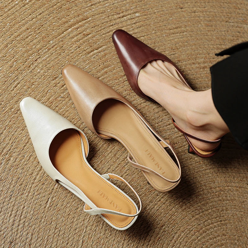 Neera Genuine Leather Slingbacks