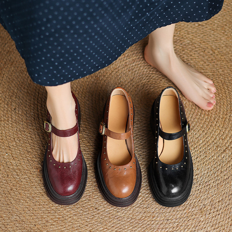 Reva Genuine Leather Heels