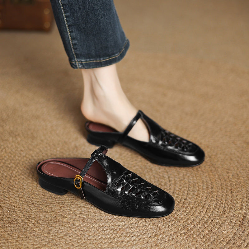 Elya Genuine Leather Mules