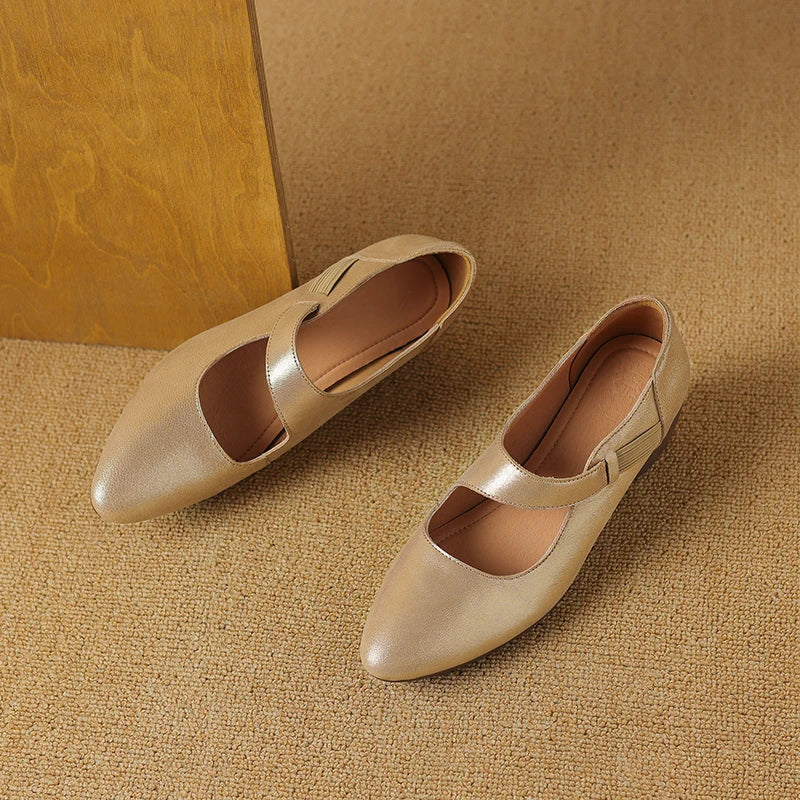 Avelle Genuine Leather Mary Jane Heels
