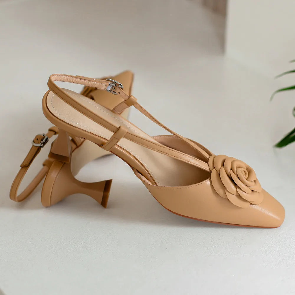 Roselle Genuine Leather Slingbacks