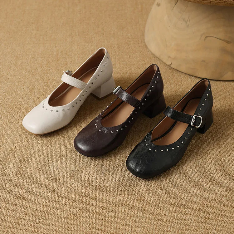 Elour Genuine Leather Heels