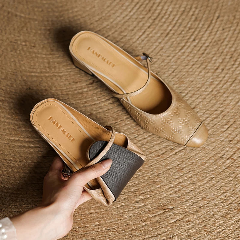 Edda Genuine Leather Mules