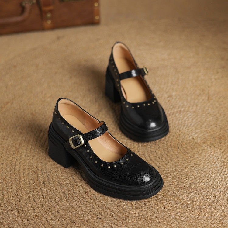 Reva Genuine Leather Heels