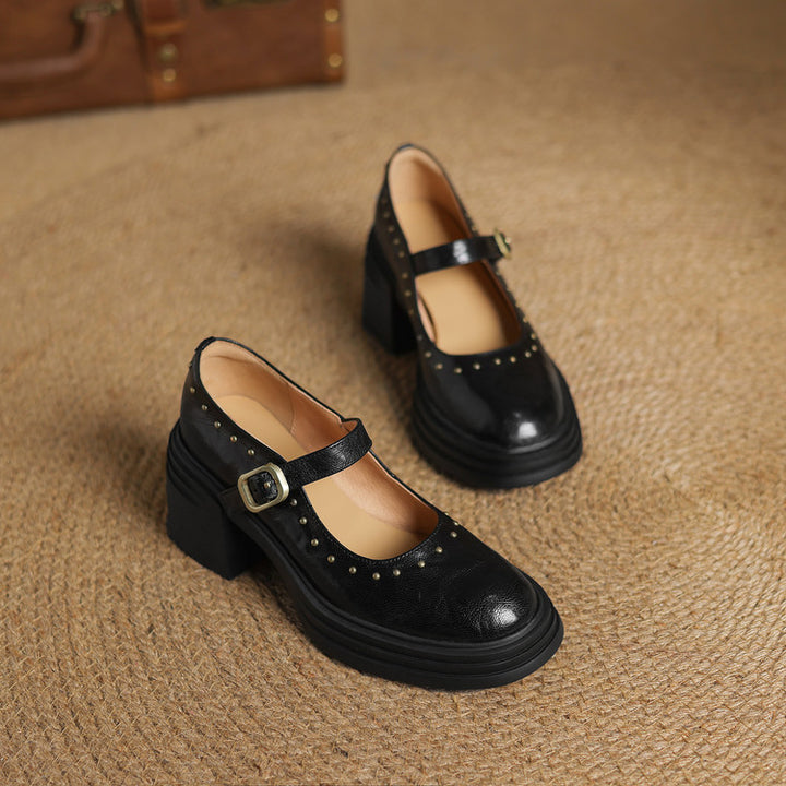 Reva Genuine Leather Heels