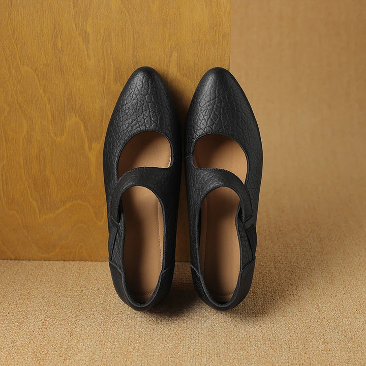 Avelle Genuine Leather Mary Jane Heels