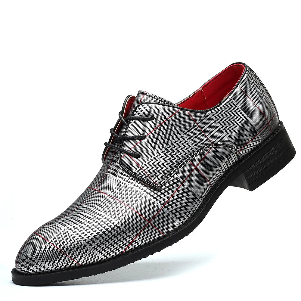 Magnus Checkered Leather Oxfords