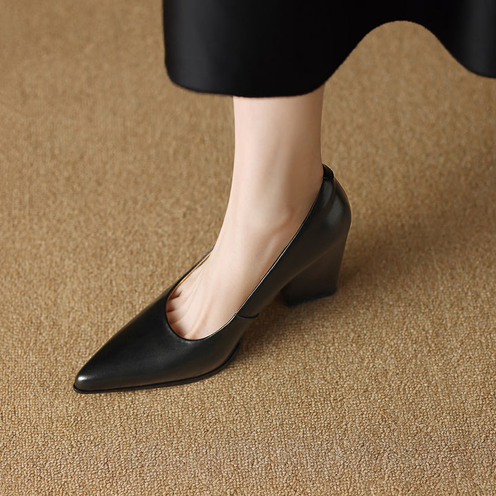 Nora Genuine Leather Heels