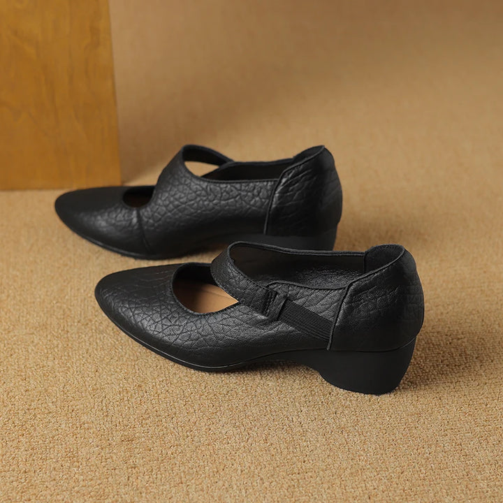 Avelle Genuine Leather Mary Jane Heels
