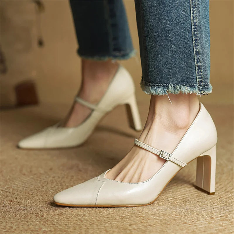 Emily Genuine Leather Heels