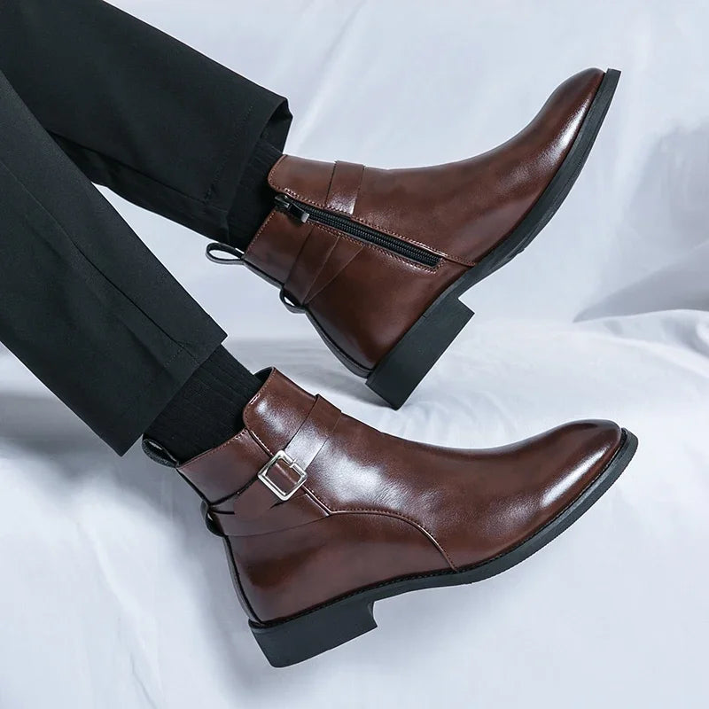 Sergio Genuine Leather Chelsea Boots