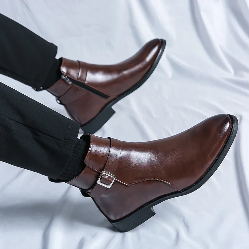 Sergio Genuine Leather Chelsea Boots