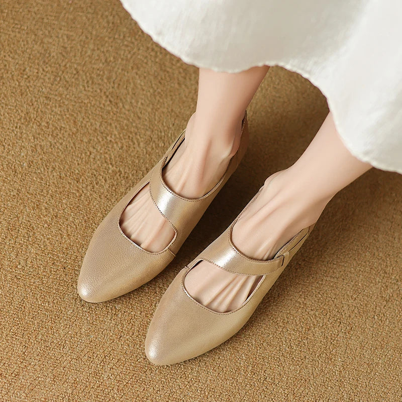 Avelle Genuine Leather Mary Jane Heels