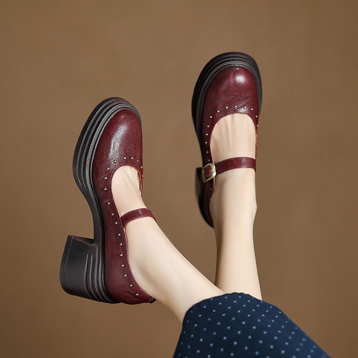 Reva Genuine Leather Heels