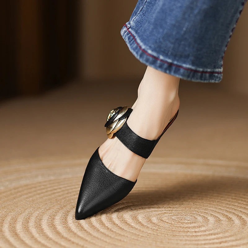 Garnet Genuine Leather Heels