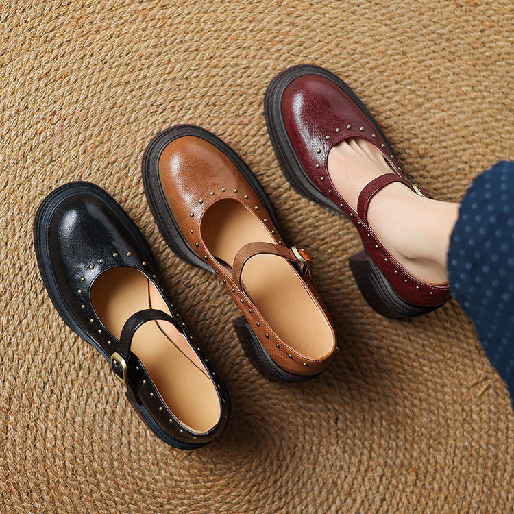 Reva Genuine Leather Heels
