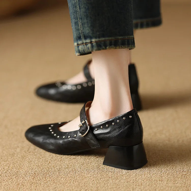 Elour Genuine Leather Heels