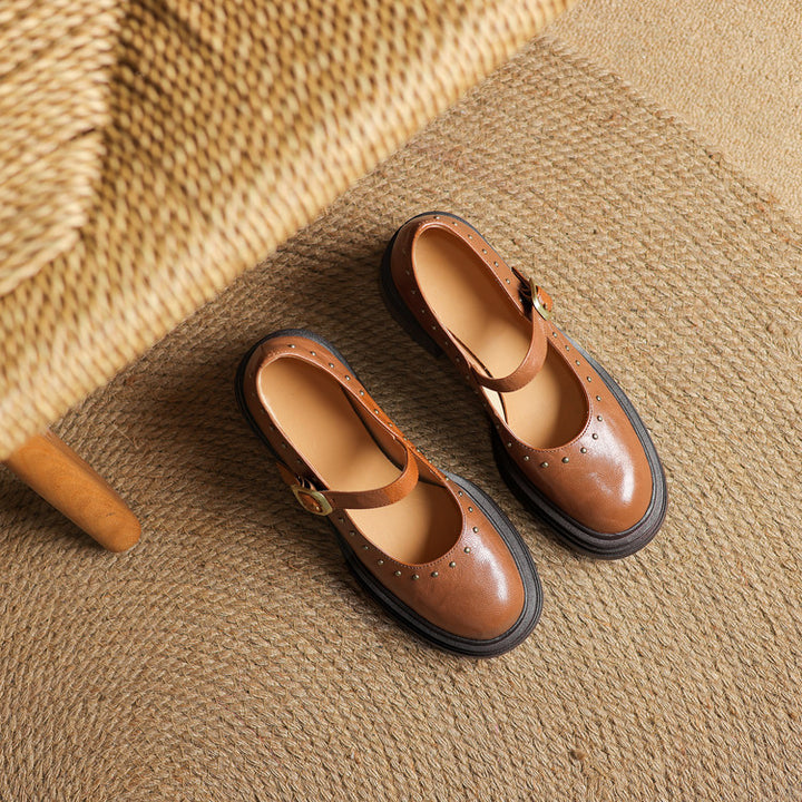 Reva Genuine Leather Heels