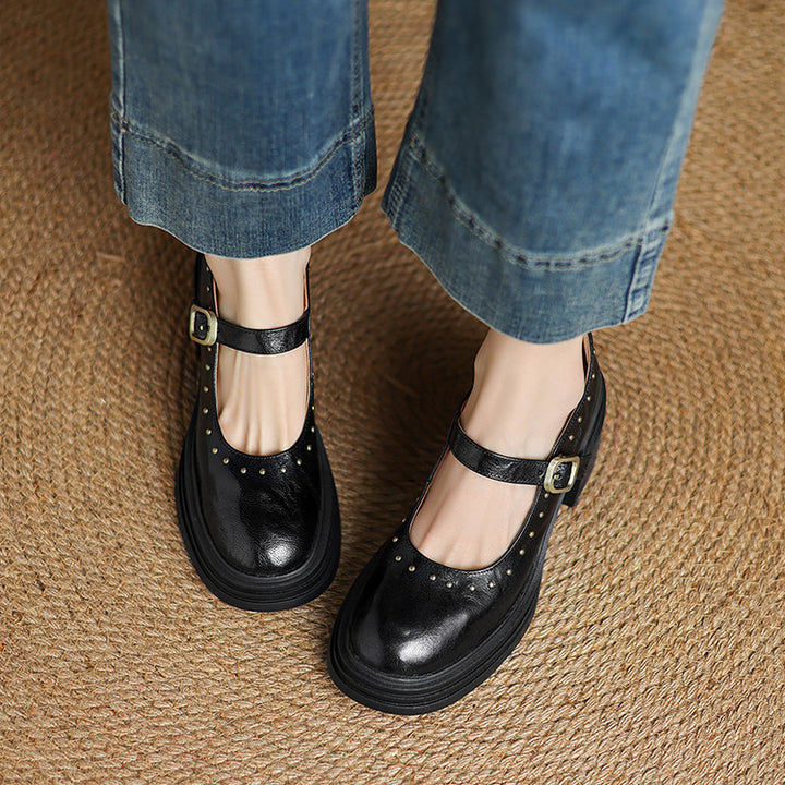 Reva Genuine Leather Heels