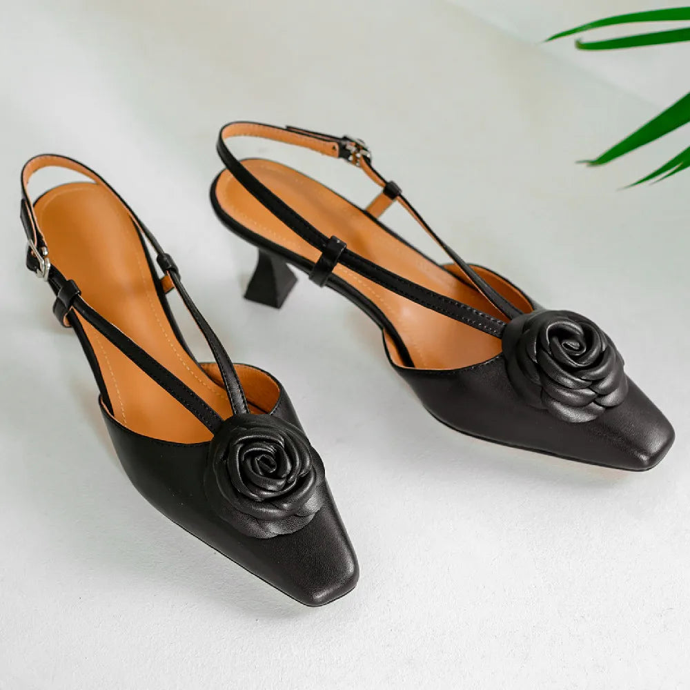 Roselle Genuine Leather Slingbacks