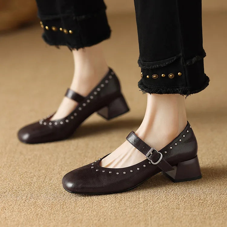 Elour Genuine Leather Heels