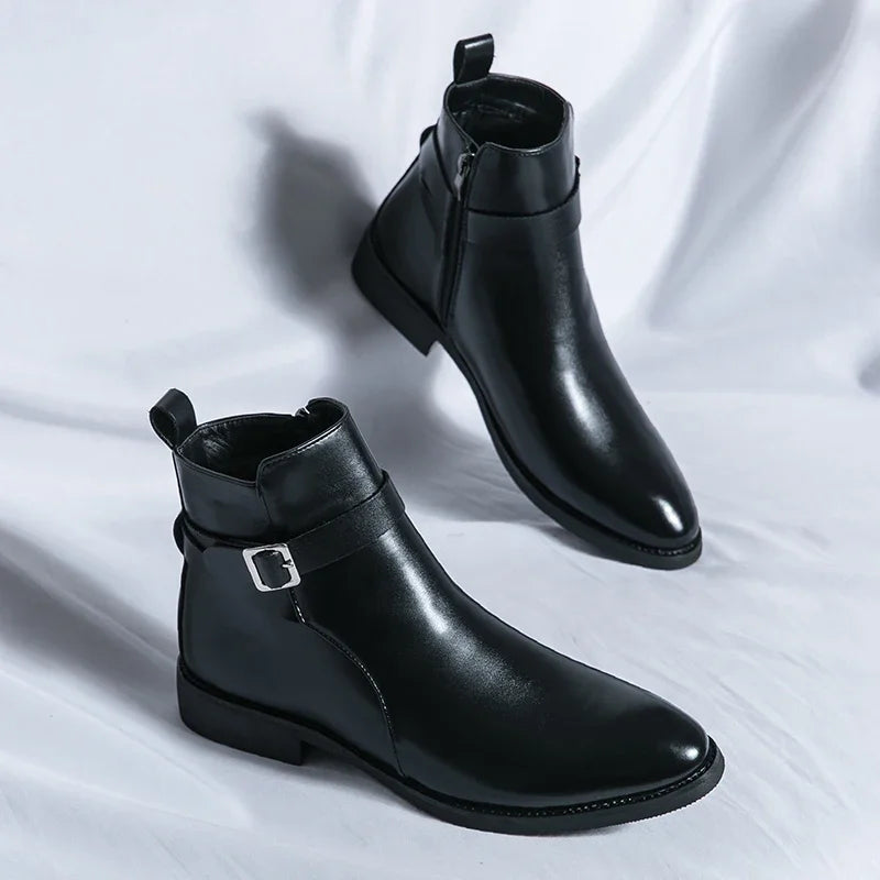 Sergio Genuine Leather Chelsea Boots