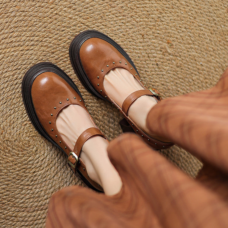 Reva Genuine Leather Heels