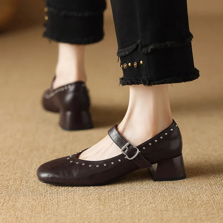 Elour Genuine Leather Heels