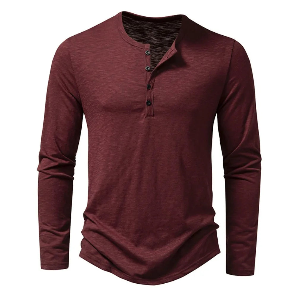 Enzo Cotton Henley Shirt