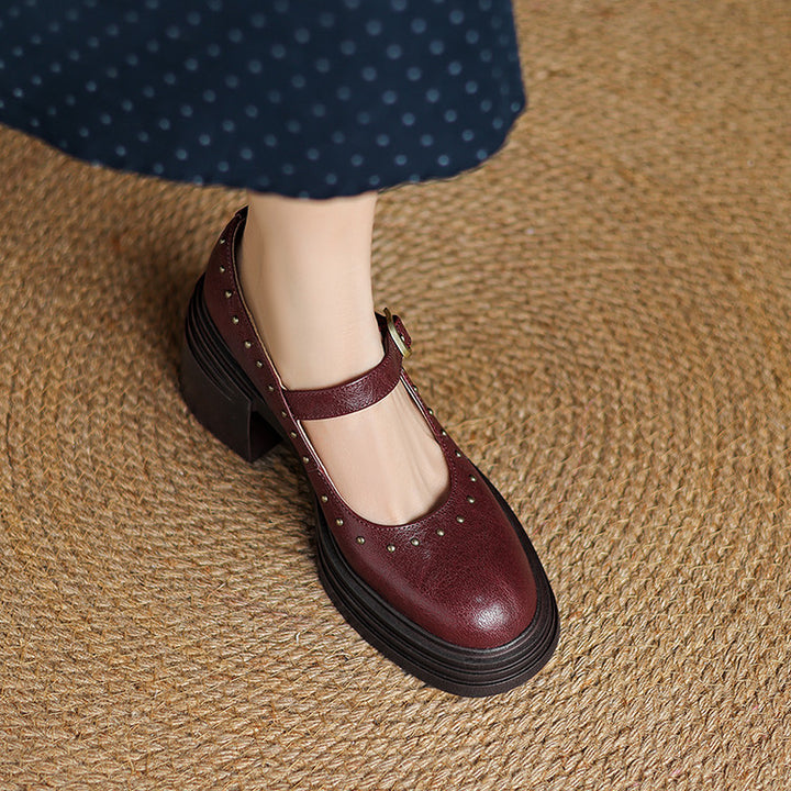 Reva Genuine Leather Heels