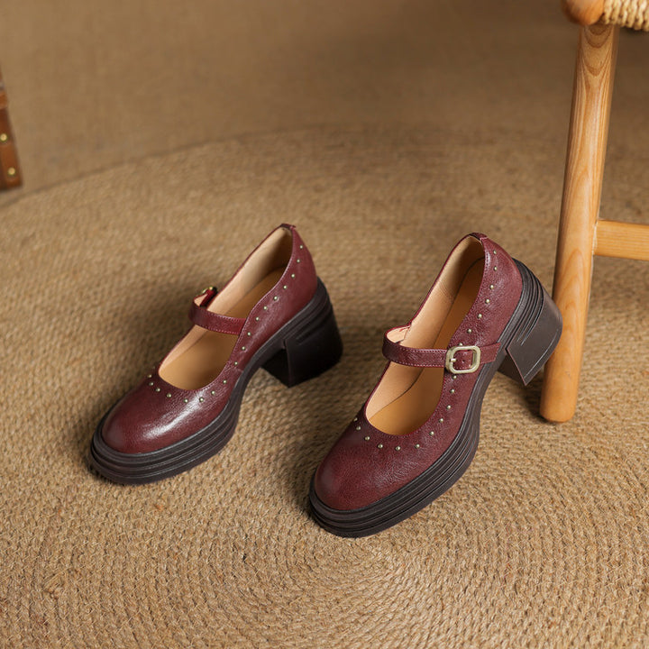 Reva Genuine Leather Heels