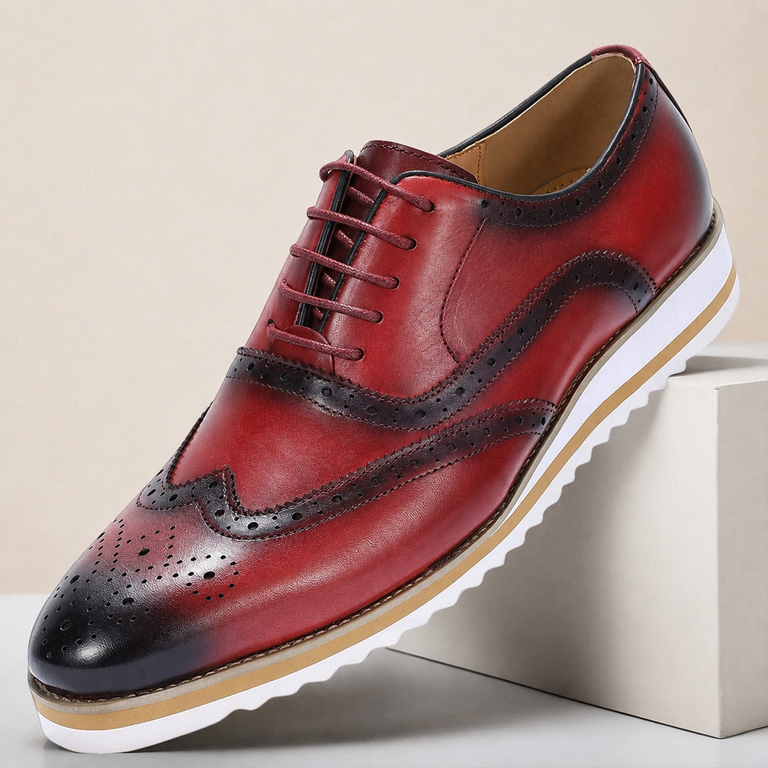 Hudson Genuine Leather Wingtip Oxford Shoes