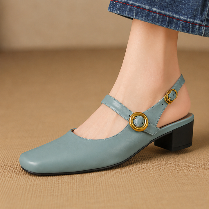 Aurie Genuine Leather Slingback Heels