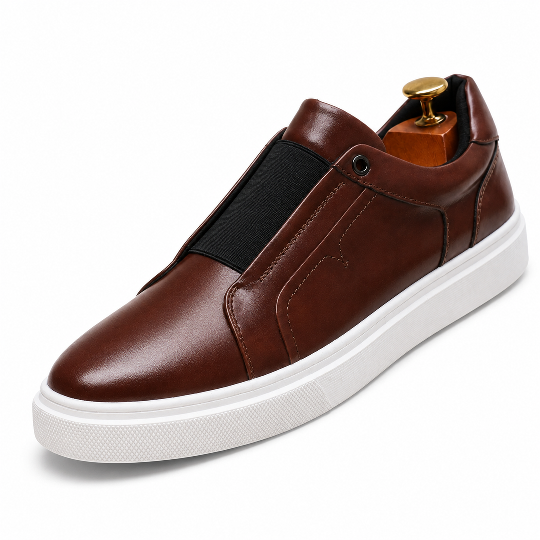 Drevo Genuine Leather Slip-On Sneakers
