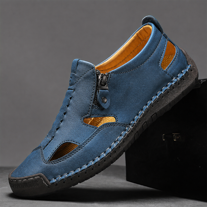 Axell Leather Closed-Toe Fisherman Sandals