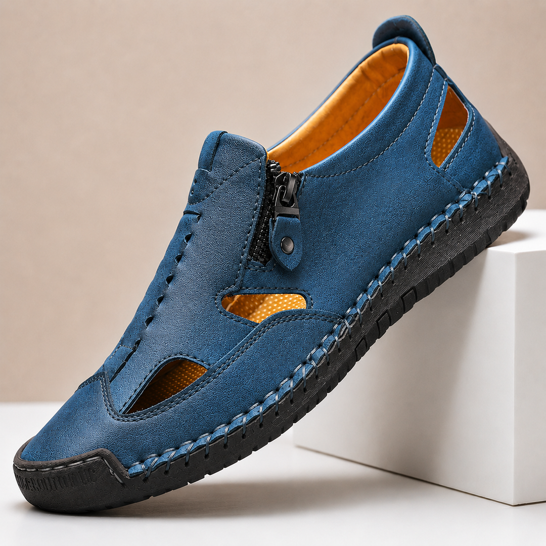 Axell Leather Closed-Toe Fisherman Sandals
