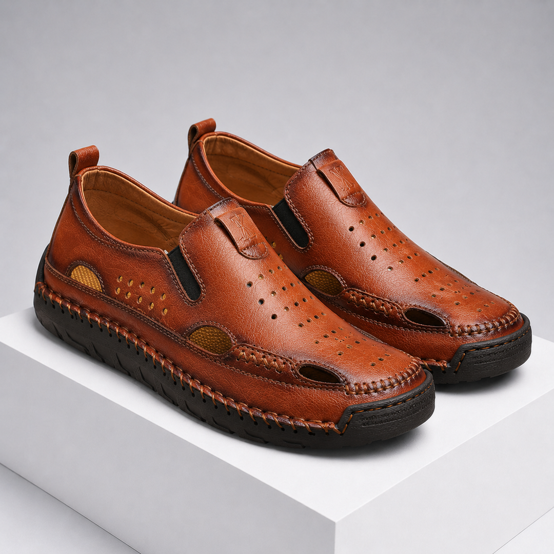 Kairo Hollow Out Leather Comfort Shoes