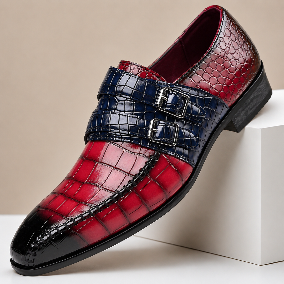 Brixon Dual Monk Strap Leather Shoes